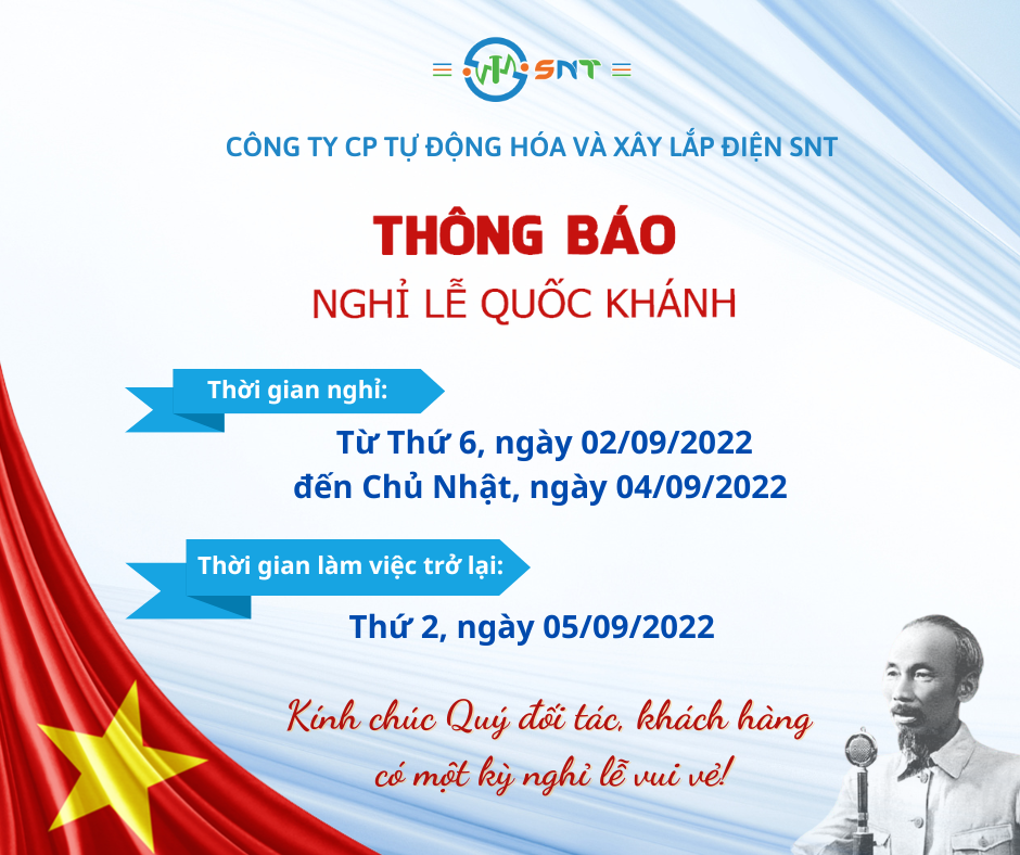 SNT THÔNG BÁO NGHỈ LỄ QUỐC KHÁNH 02/09 