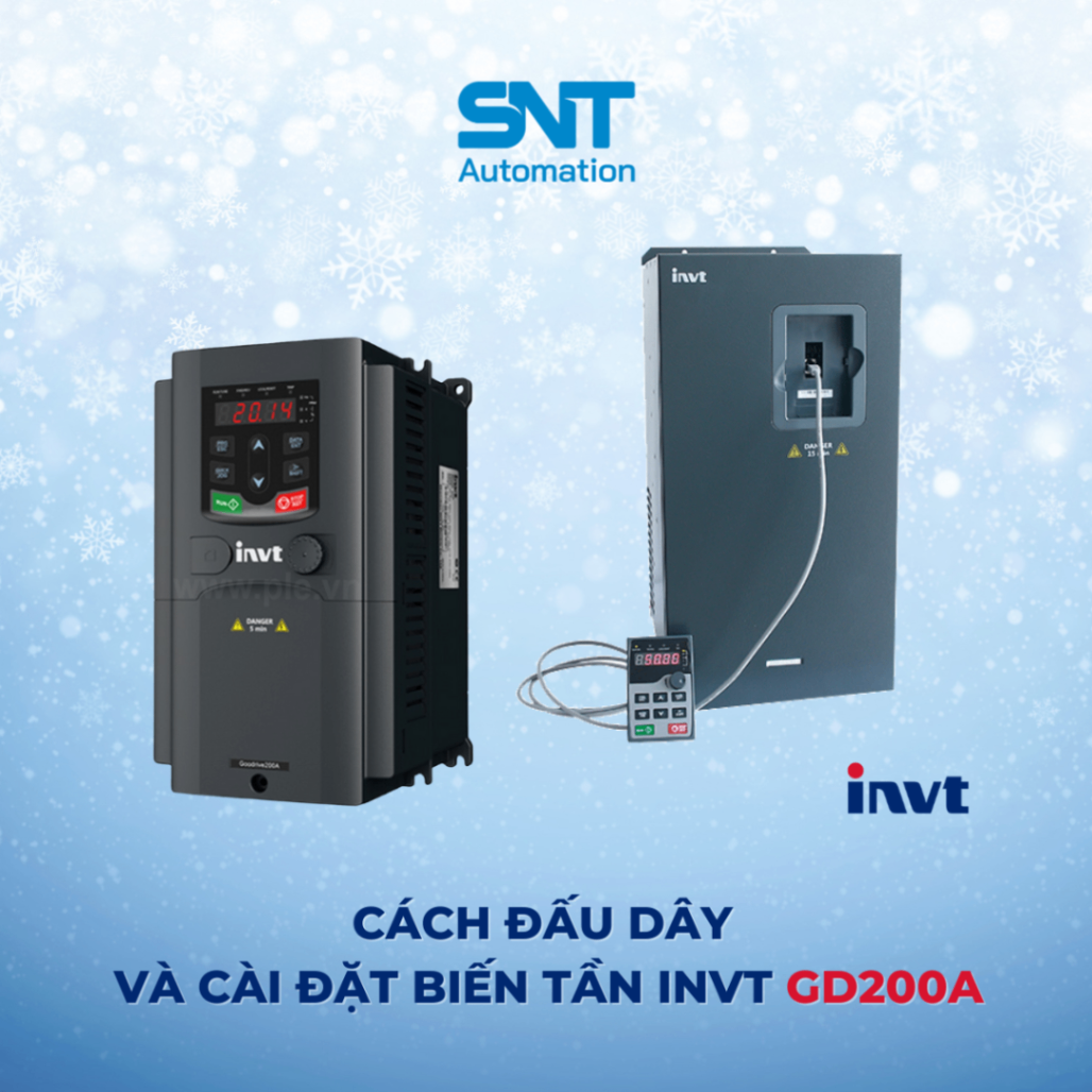 CÁCH ĐẤU DÂY VÀ CÀI ĐẶT BIẾN TẦN GD200A 