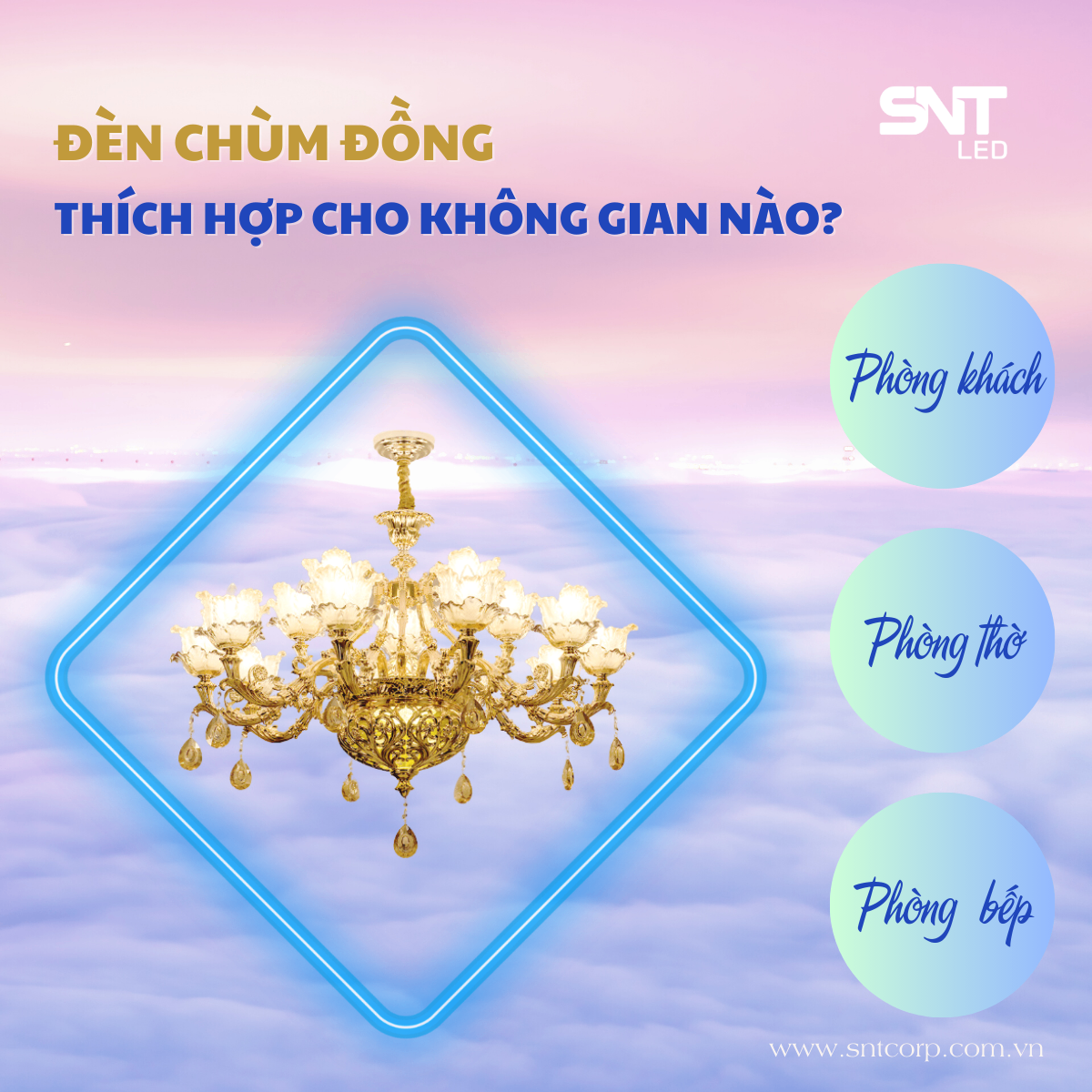 ĐÈN CHÙM ĐỒNG PHÙ HỢP VỚI KHÔNG GIAN KIẾN TRÚC NÀO? 