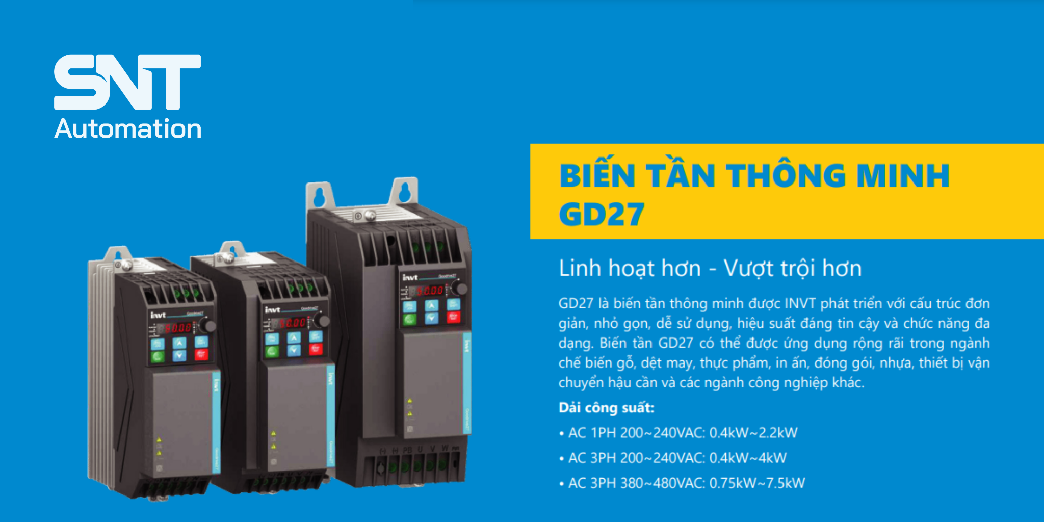 BIẾN TẦN THÔNG MINH GD 27 - NHỮNG THÔNG SỐ ẤN TƯỢNG 