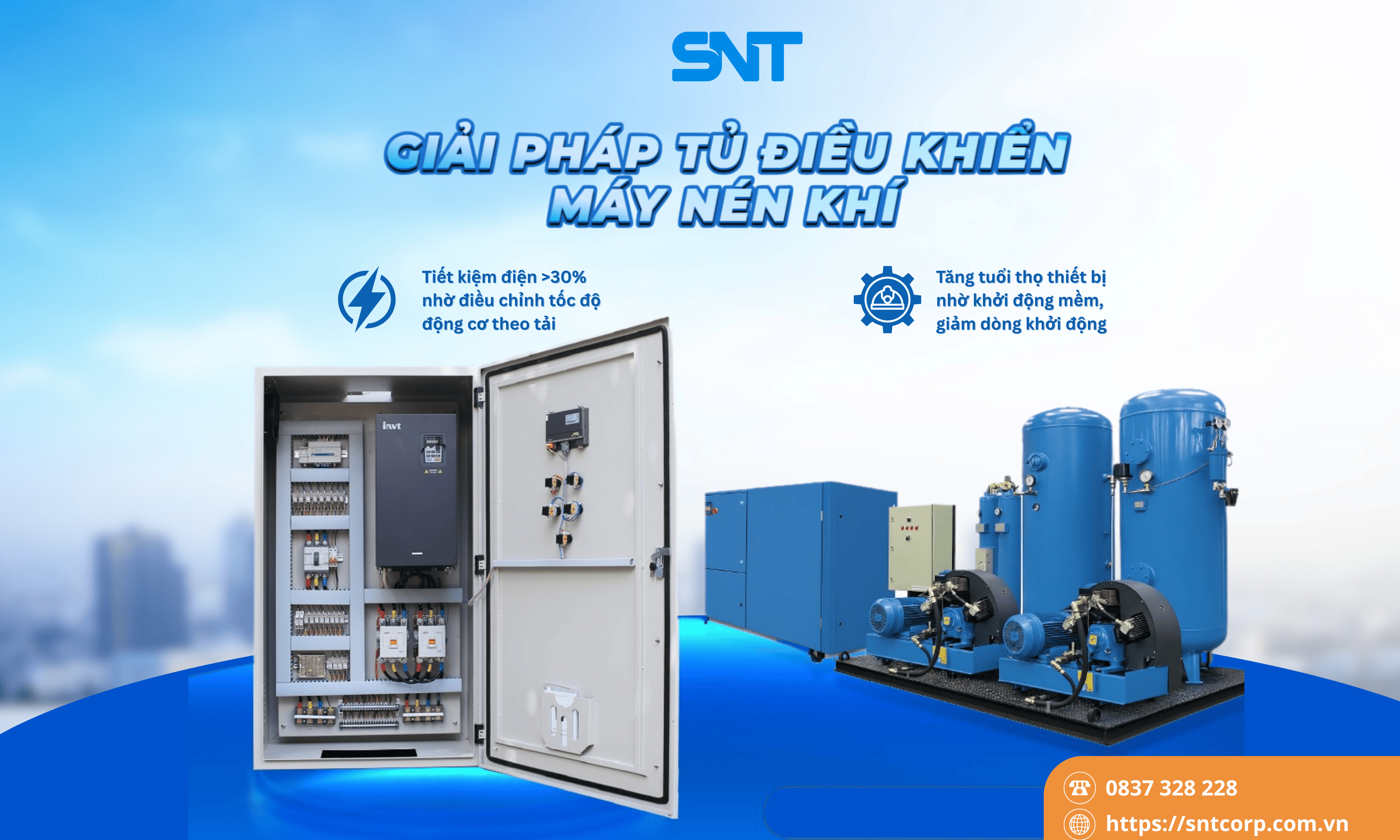 GIẢI PHÁP CHO MÁY NÉN KHÍ: SỬ DỤNG BIẾN TẦN ĐIỀU CHỈNH TỐC ĐỘ QUAY 