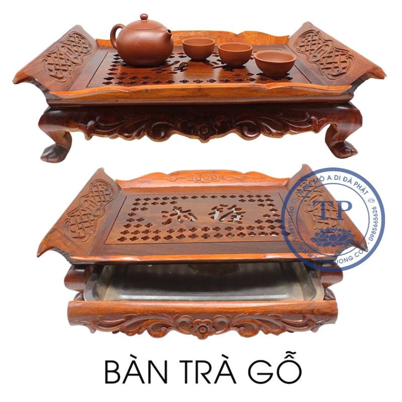 Khay trà gỗ hương.