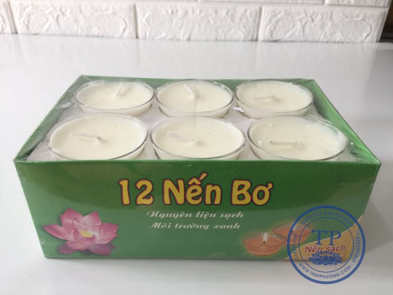 hộp 12 ly nến bơ