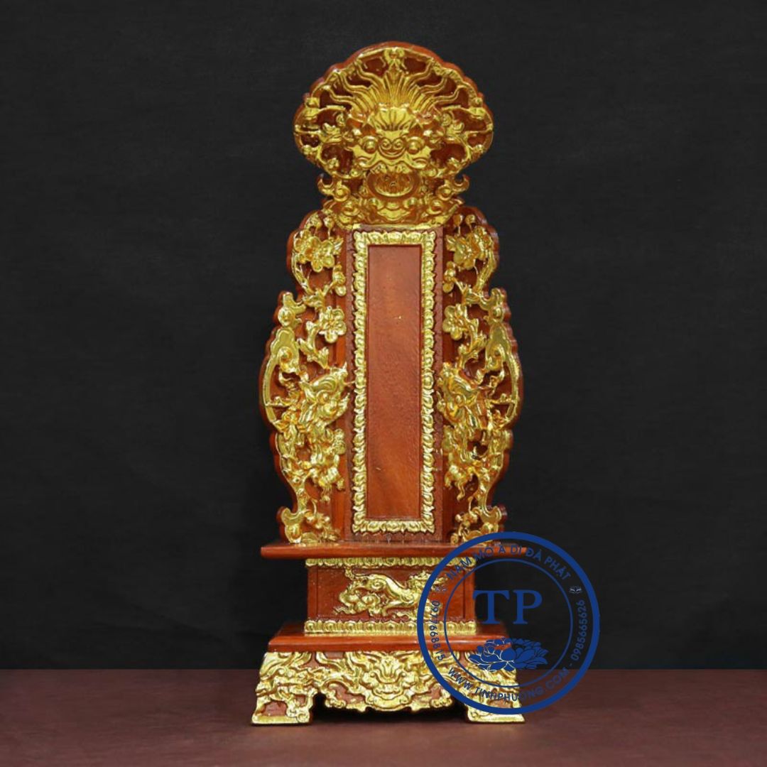 Bài Vị Sơn Vàng Bằng Gỗ Hương, Kích Thước 58cm x 23cm