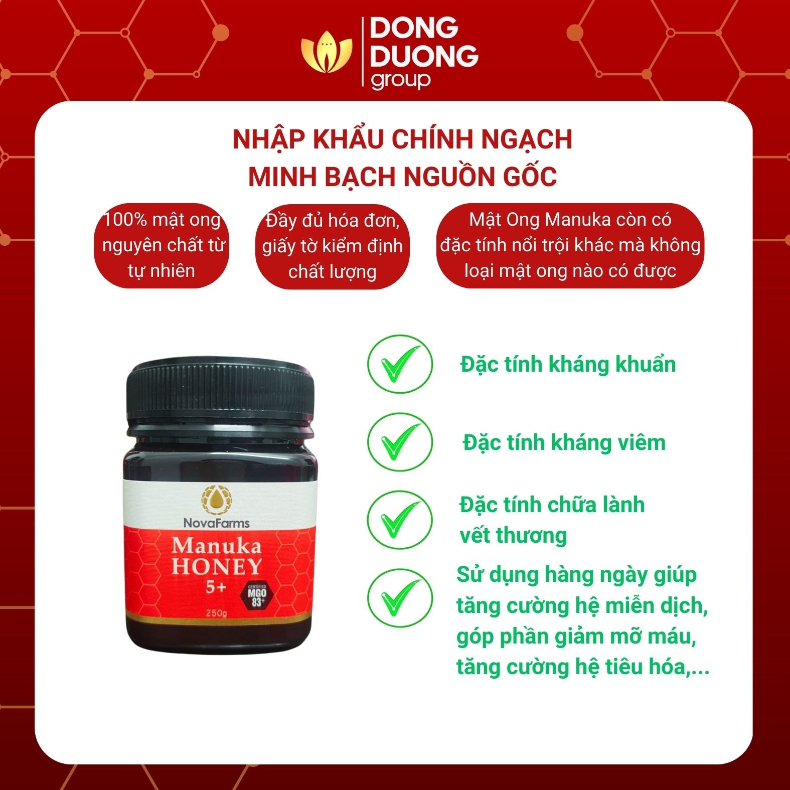 Mật ong Manuka 5+ | MGO 83+ | 250g
