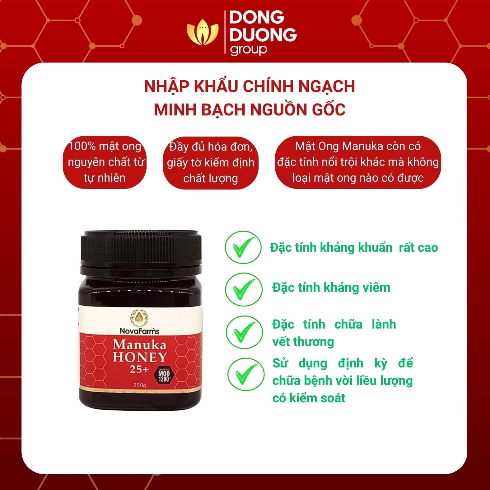 Mật ong Manuka 25+ | MGO 1200 | 250g