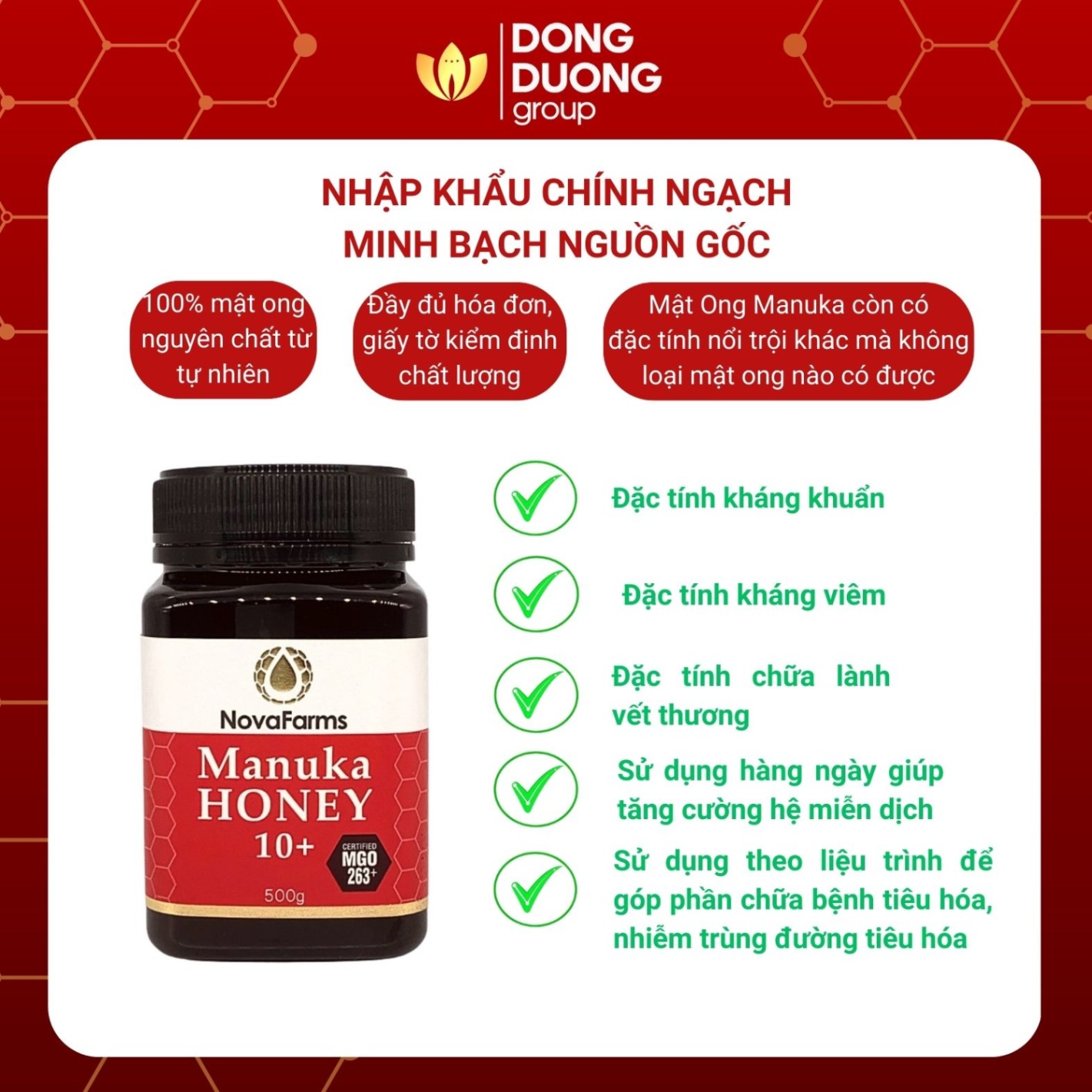 Mật ong Manuka 10+ | MGO 263+ | 500g