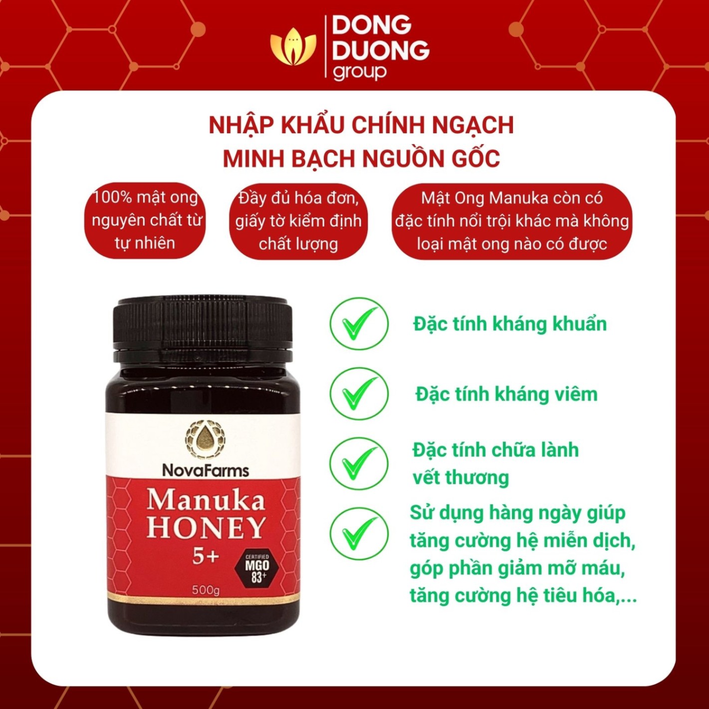 Mật ong Manuka 5+ | MGO 83+ | 500g