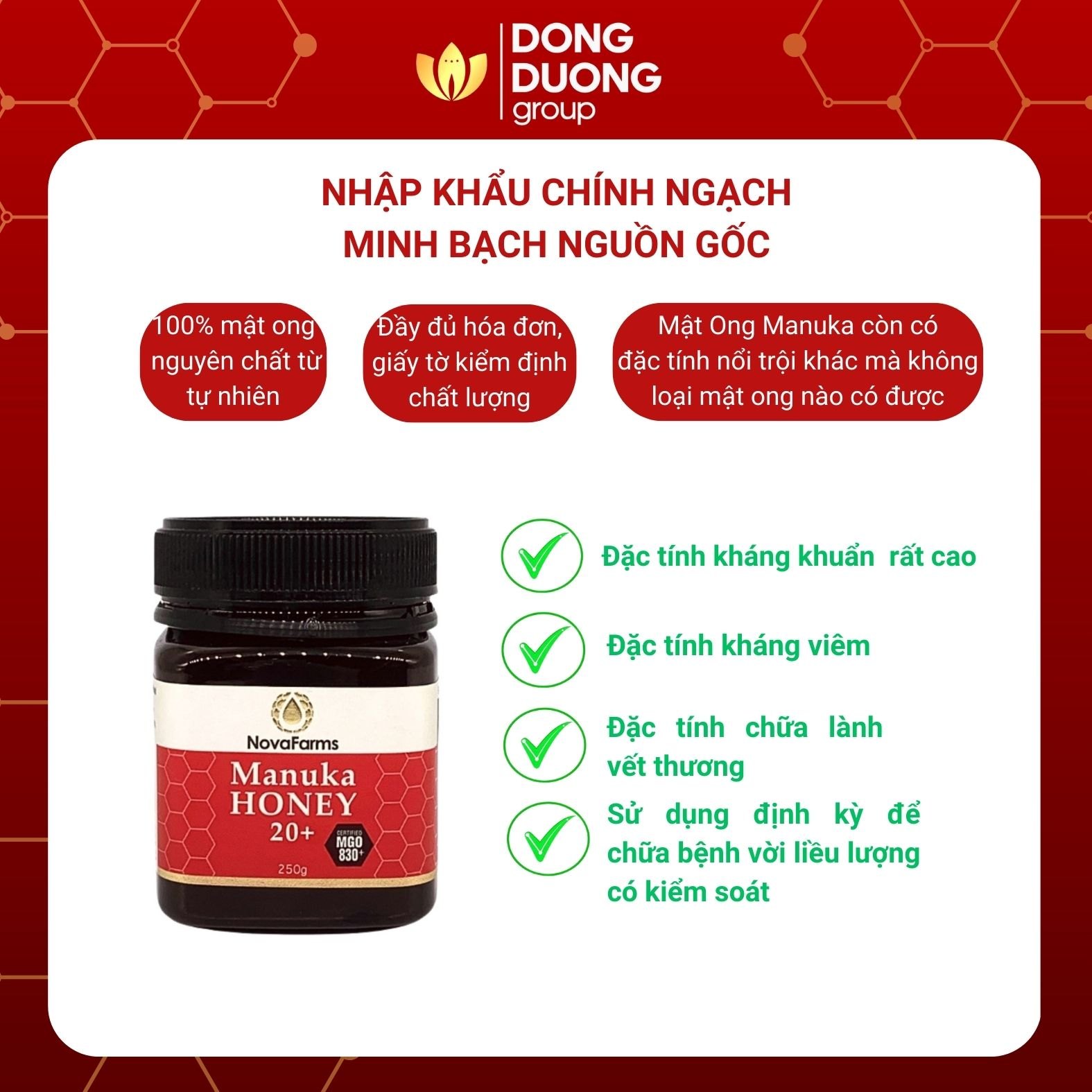 Mật ong Manuka 20+ | MGO 830+ | 250g