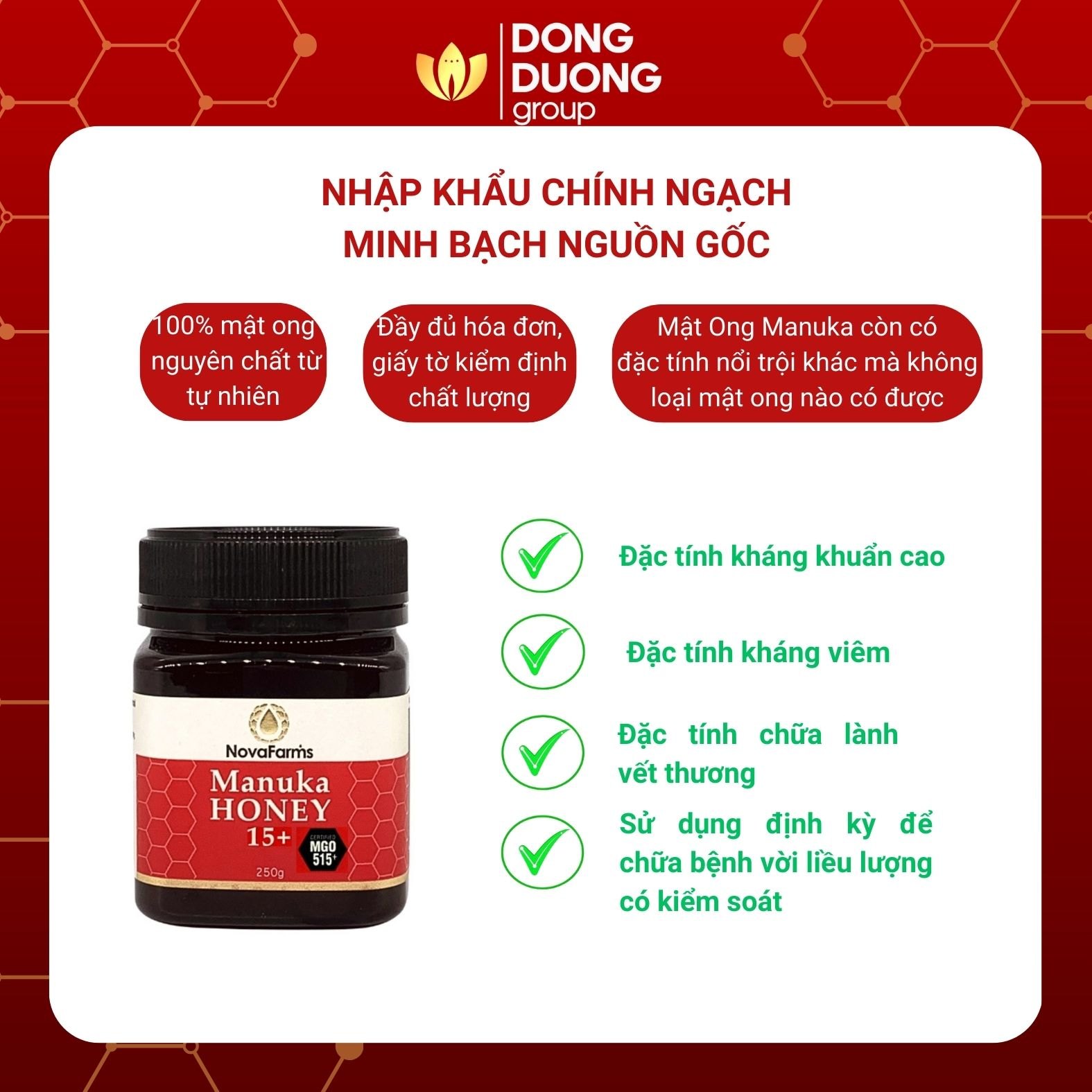 Mật ong Manuka 15+ | MGO 515+ | 250g