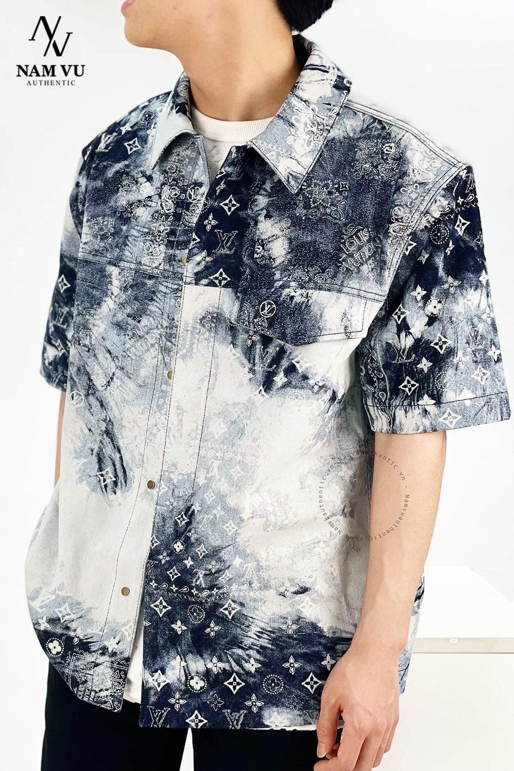 SMLV 1AA852 MONOGRAM BANDANA SHORT-SLEEVED DENIM