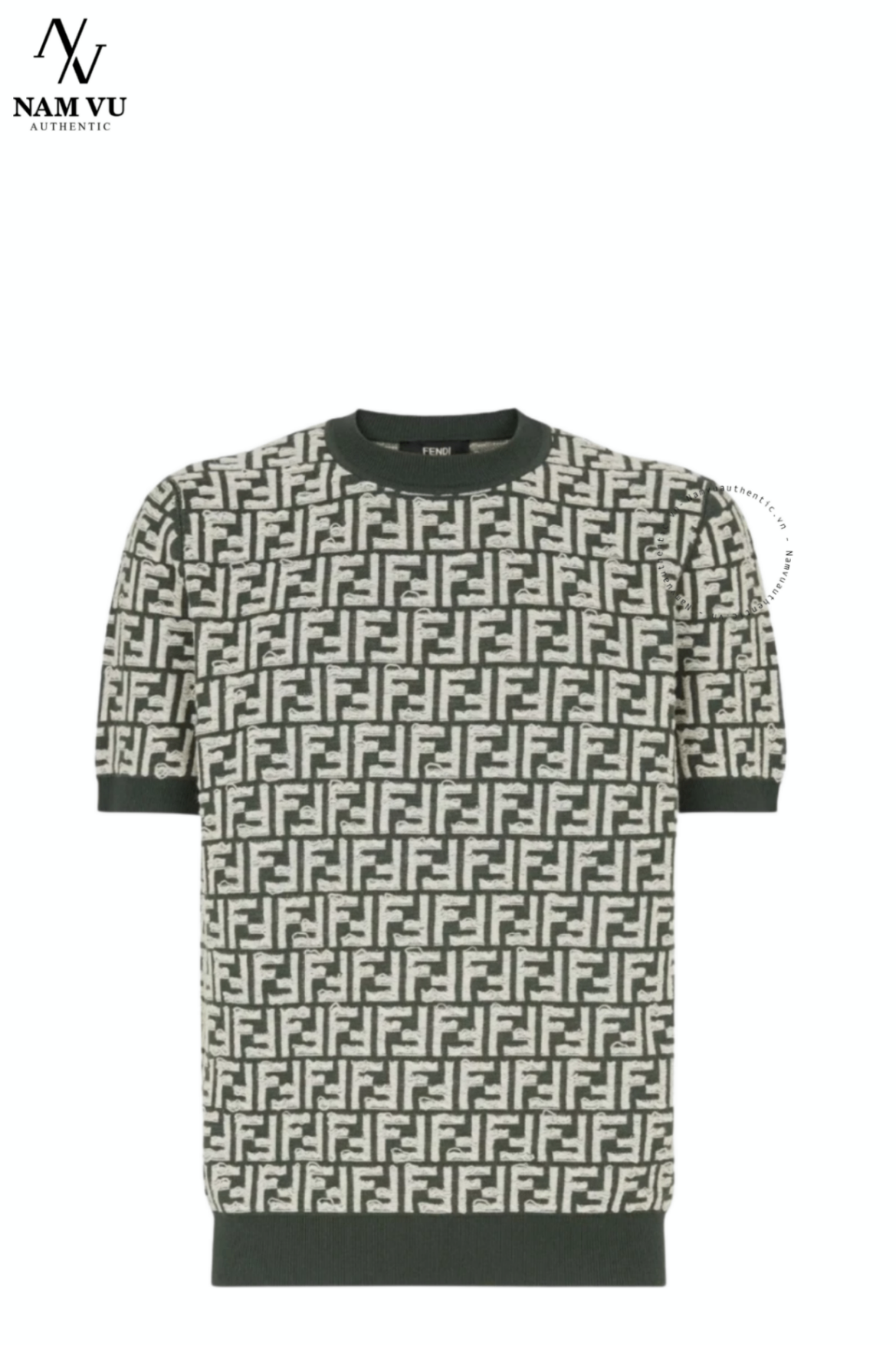 ALFD Fendi FF Logo Allover Crewneck Wool FZX051