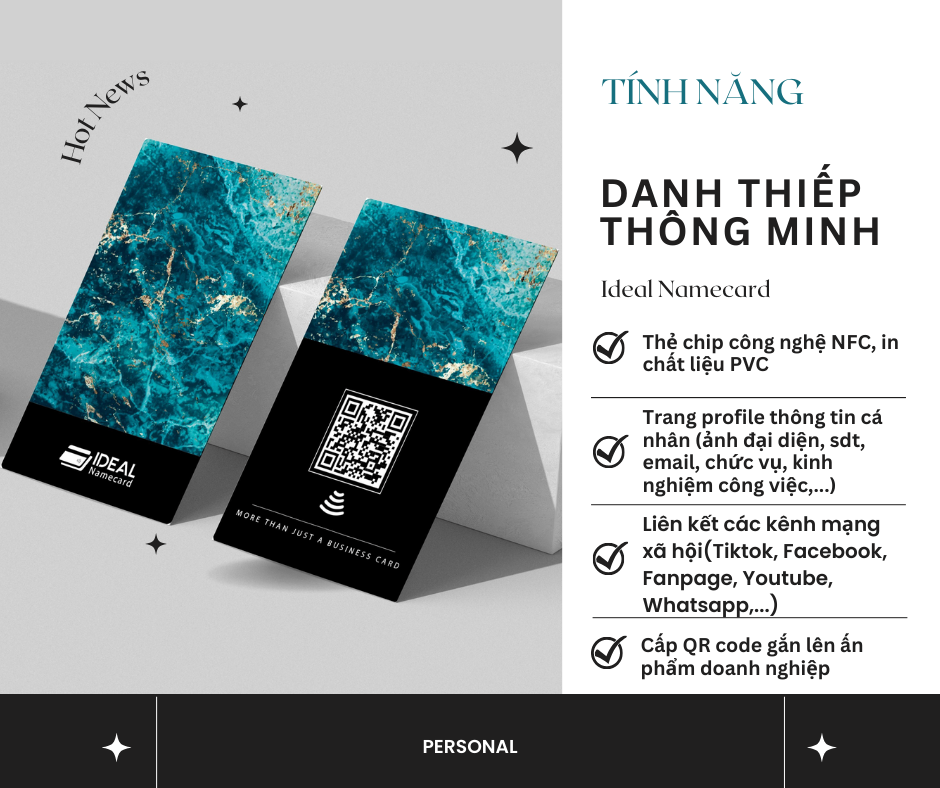 Thẻ đá xanh Luxury có sẵn Personal