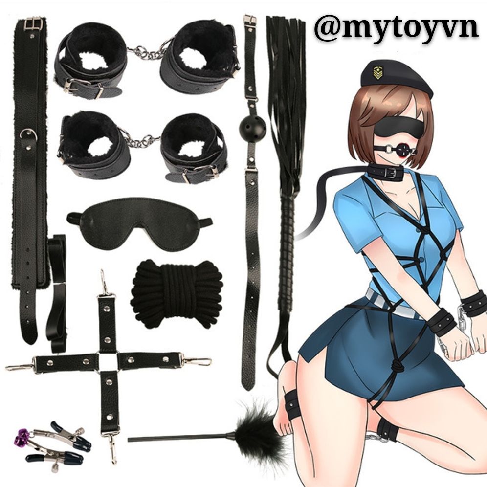 Bộ đồ chơi BDSM 10 món lót lông cao cấp MizzZee