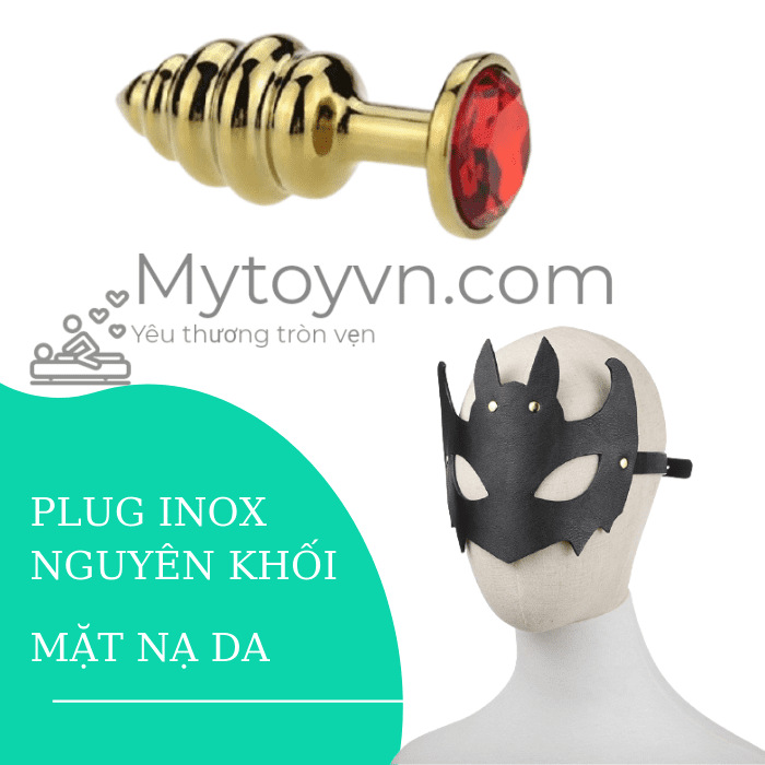 Combo plug inox và mặt nạ da cosplay cực chất