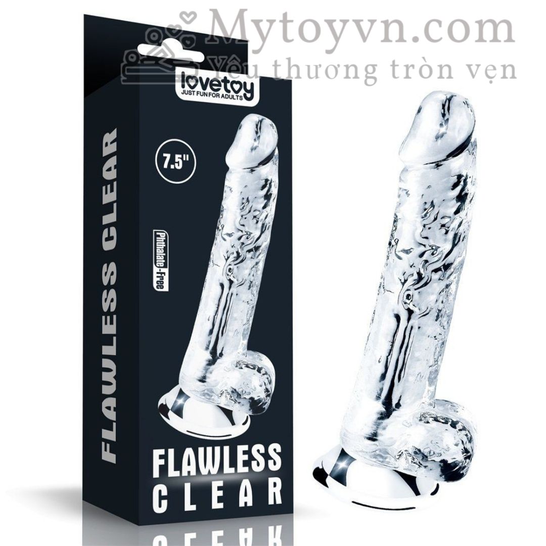 Dương vật giả trong suốt Lovetoy - Flawless Clear Dildo 7.5 Inch
