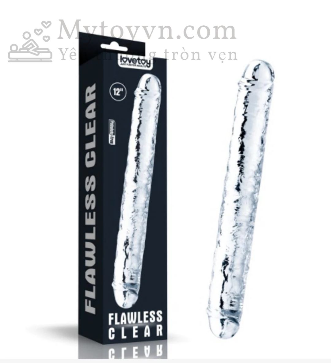 Dương vật giả trong suốt hai đầu Lovetoy - Flawless Clear Double dildo 12 inch