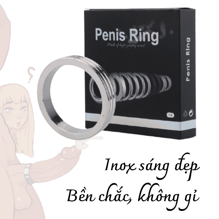 Cockring inox sáng đẹp 40mm dễ tương thích cho nam giới