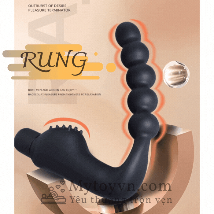 Plug rung massage hậu môn 10 tần số Mystery