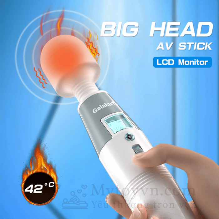 Chày rung massage thủ dâm nam nữ - AV Stick Galaku Heating