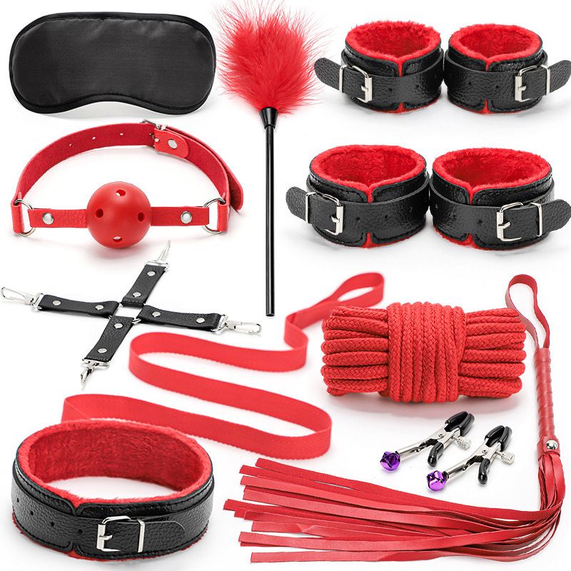 Bộ BDSM 10 món đỏ đen cực chất dày dặn