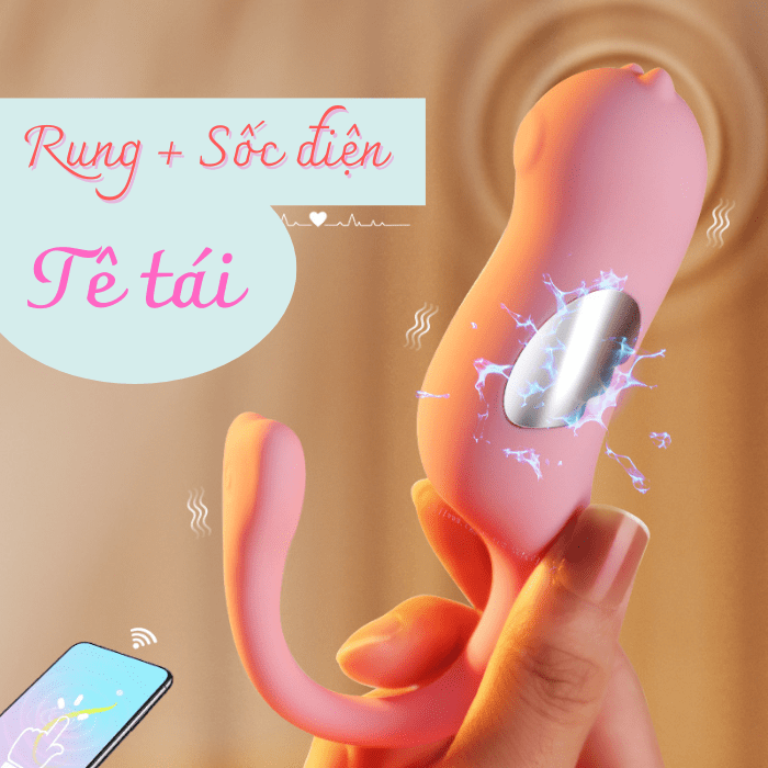 Trứng rung sốc điện mạnh bạo điều khiển qua app di động