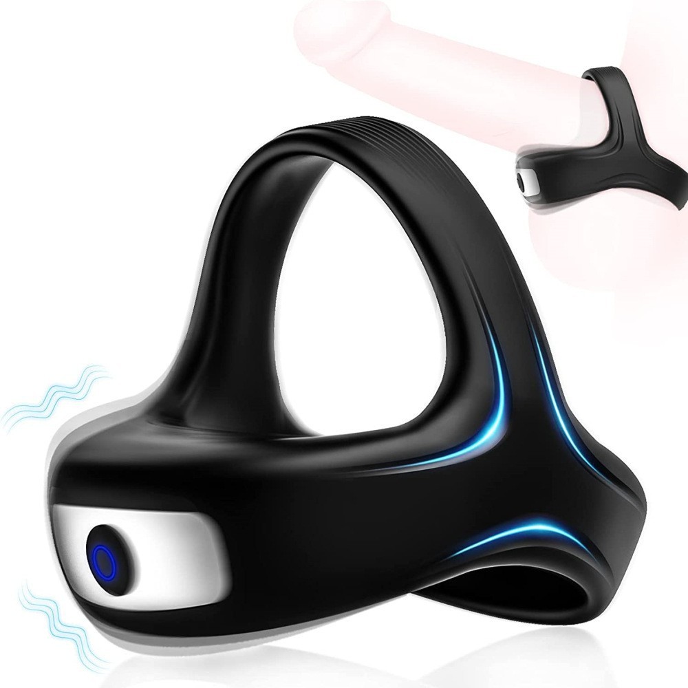 Vòng đeo dương vật có rung kết cấu ba vòng khóa sạc tích điện