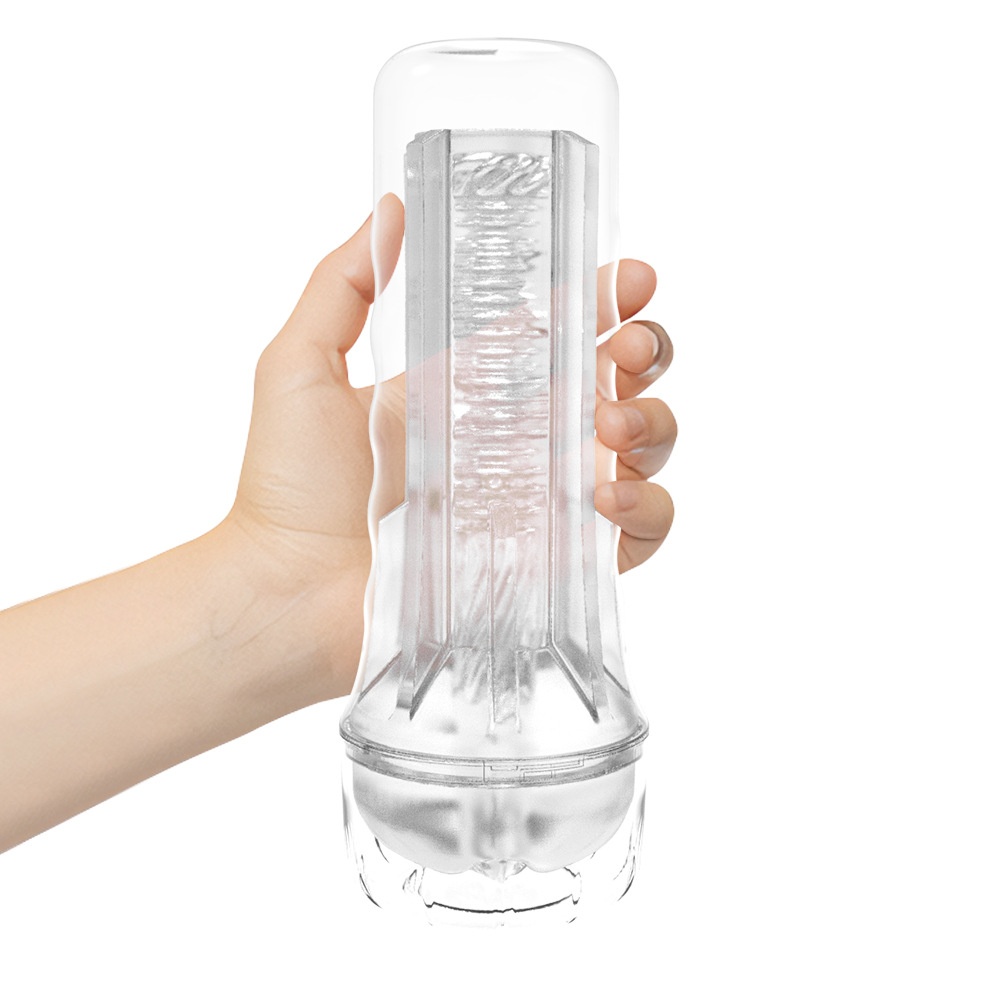 Cốc thủ dâm trong suốt Fleslight tạo hình âm đạo