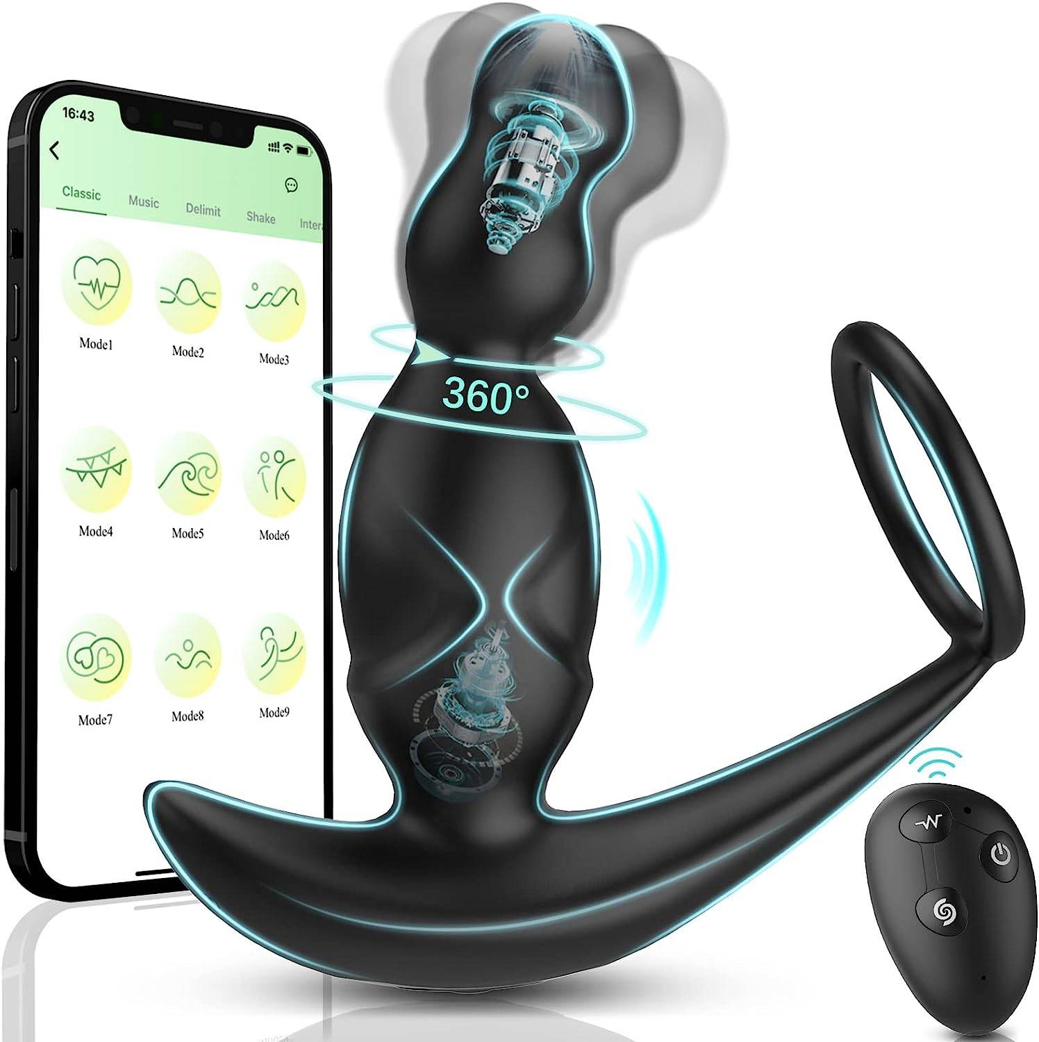Butt Plug Vibrator - Rung, ngoáy 360 độ điều khiển thông minh