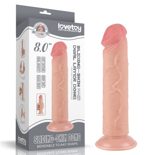 8'' Sliding Skin Dual Layer Dong - Dương vật giả Lovetoy chính hãng