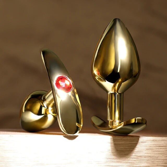 Phích cắm hậu môn inox mạ vàng sang trọng