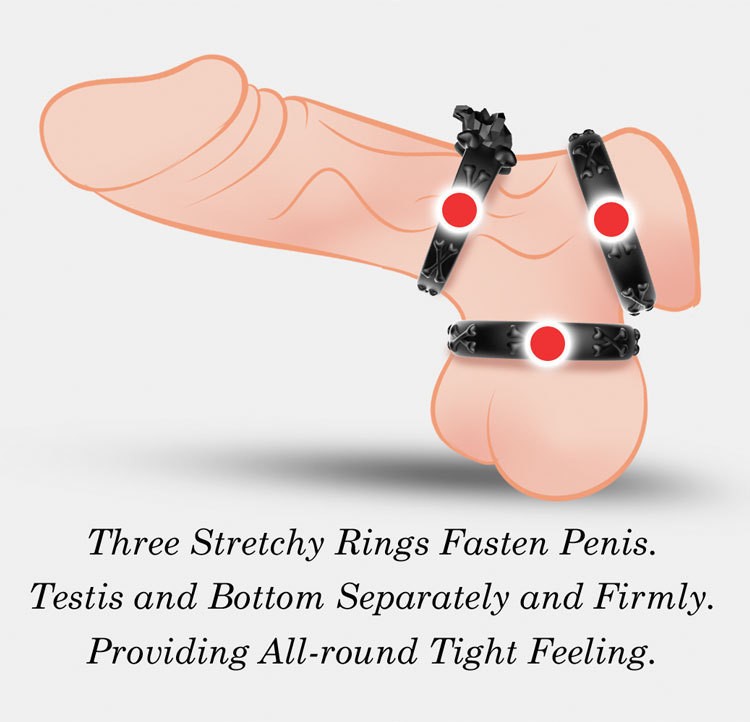 Vòng đeo dương vật khắc nổi đầu lâu USK - Z01