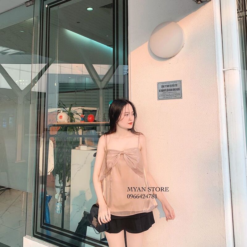 Áo 2 dây nơ ngực