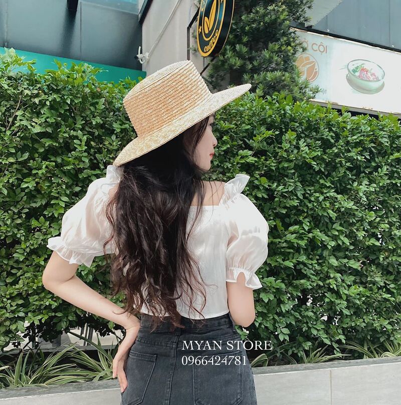 Áo organza nơ ngực