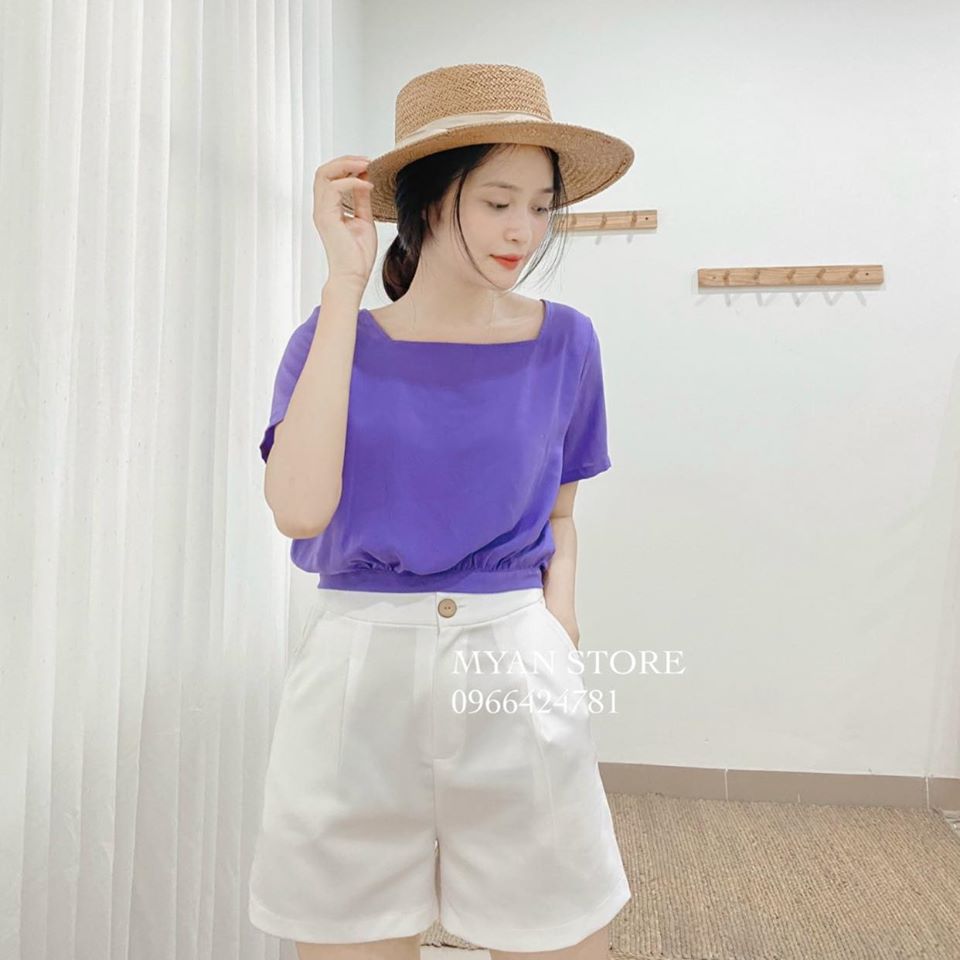 Áo croptop lụa buộc nơ sau