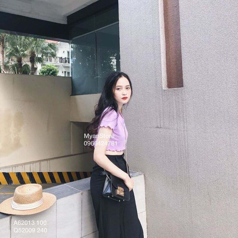 Áo croptop ZaK cúc trước (5m)