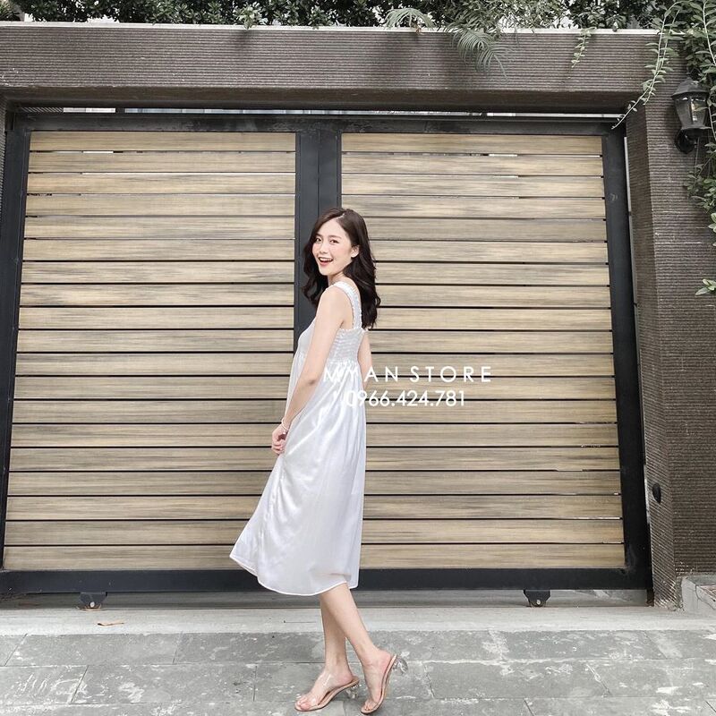 Váy 2 dây chun lưng dáng dài hothit 2020