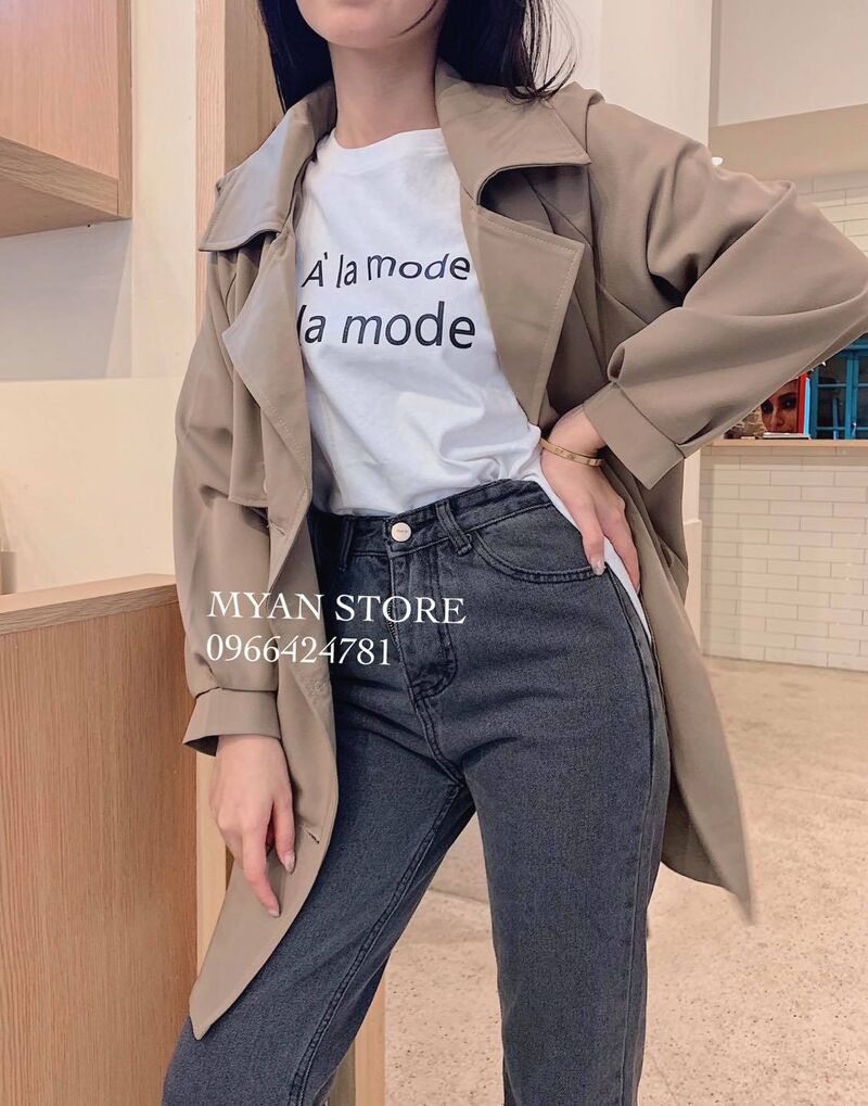 Trend coat JS dáng ngắn kèm đai (2m-808)