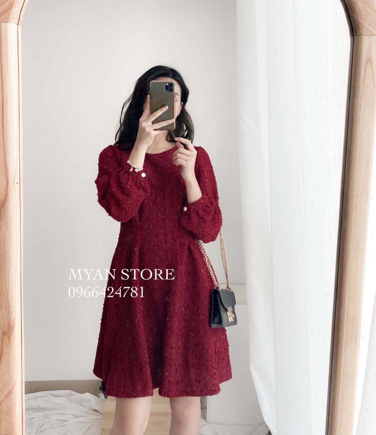 Váy kim tuyến cổ tròn Mijing 918