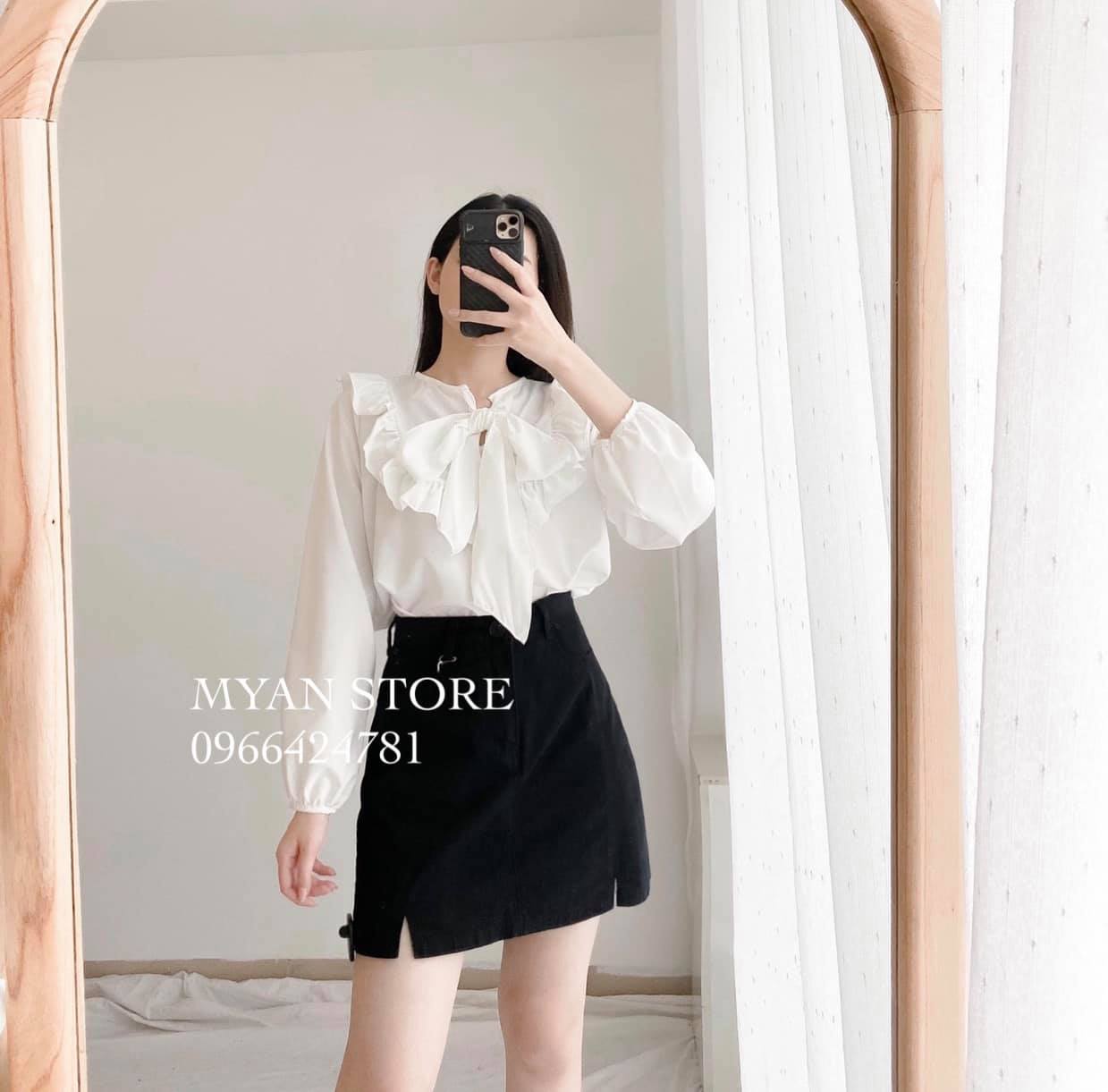 Áo thô bèo ngực buộc nơ sau