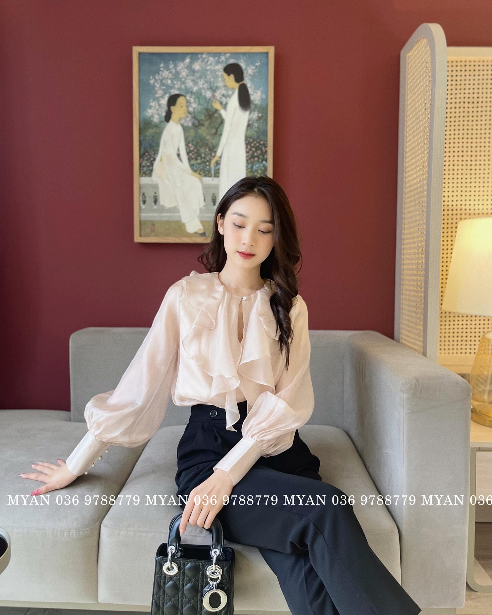 Quần baggy 2 ly cúc lệch là ly Chunxi (4m-5169)