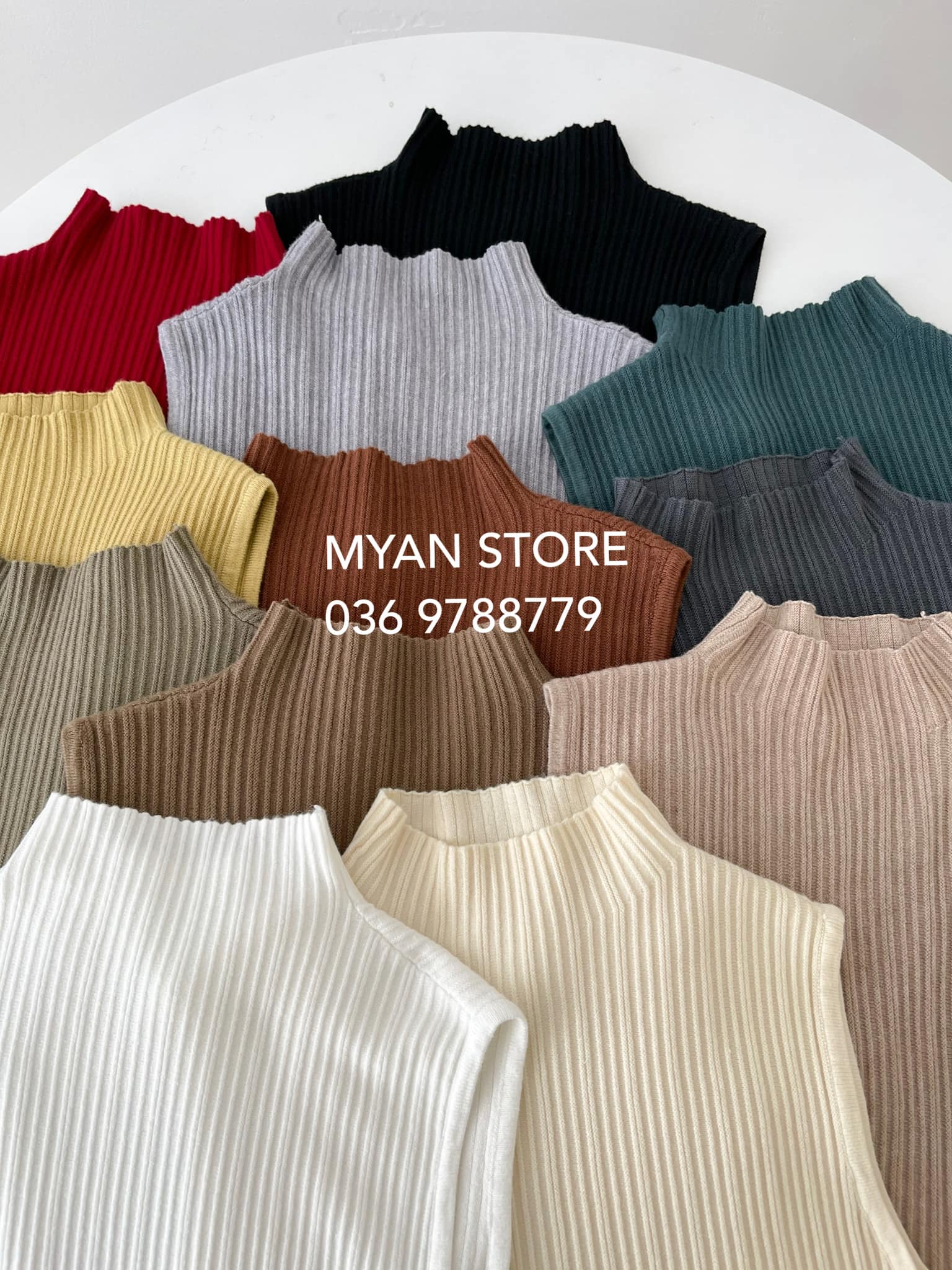 Áo len gân 5p không tay (3m-398)