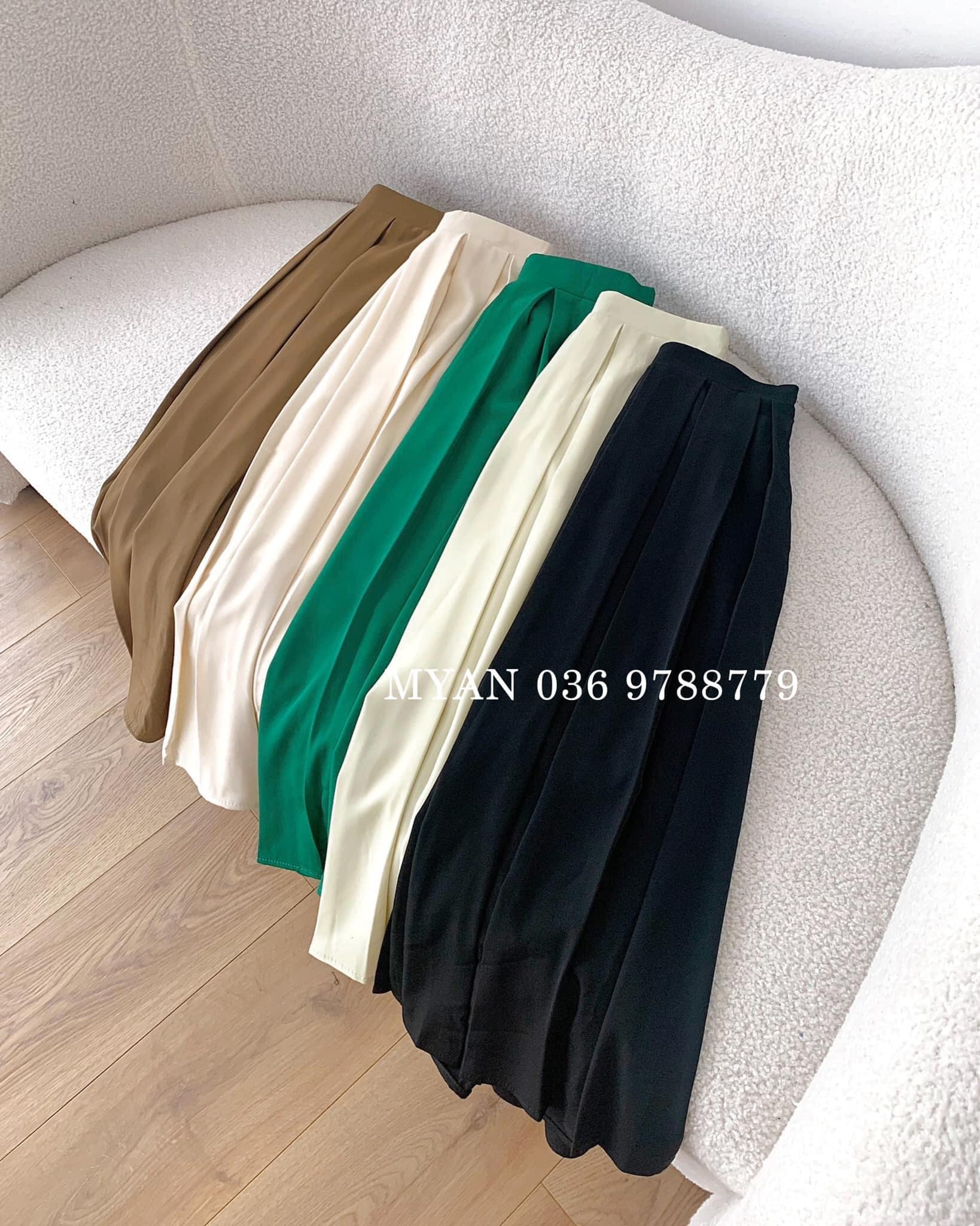 Chân váy xếp ly to dáng dài (2m-6908)