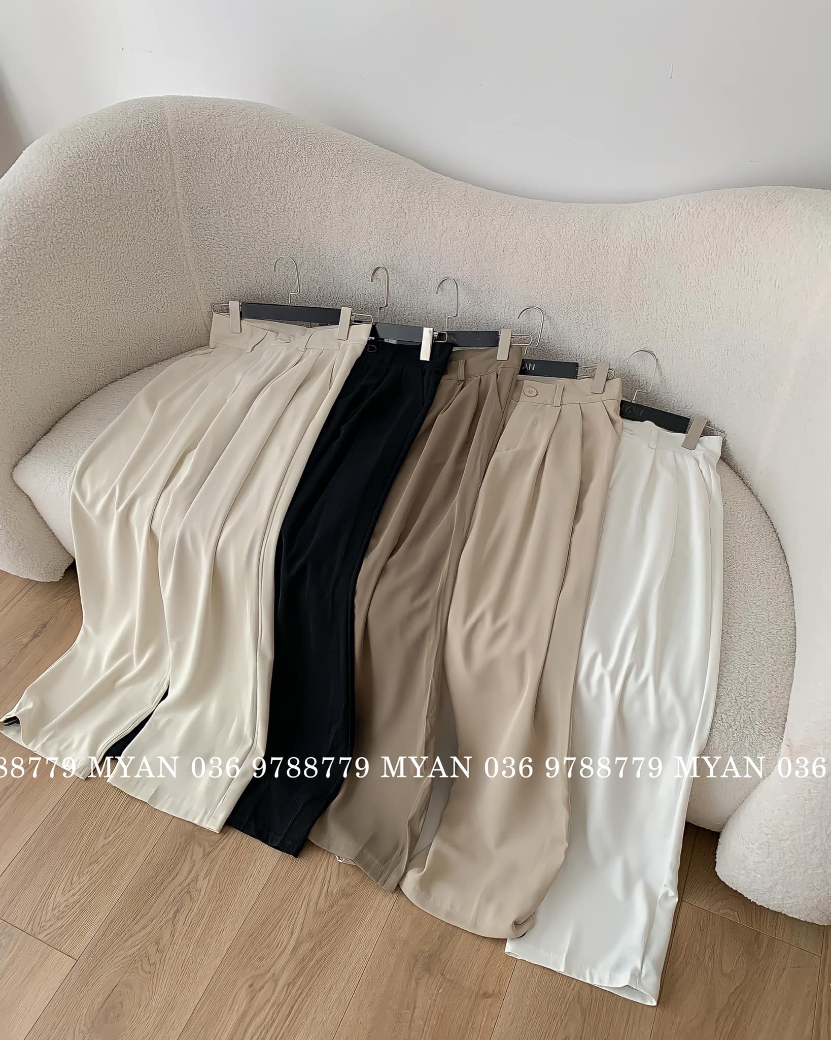 Quần culottes vải tăm 1 cúc cạp to Chunxi (4m-1803)