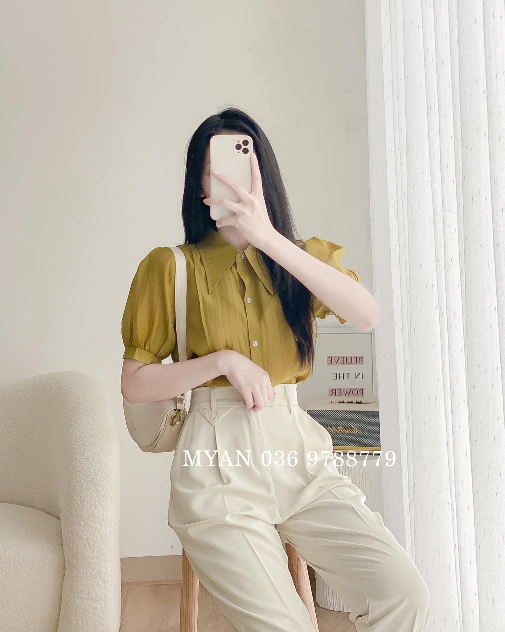 Quần baggy phối cạp tam giác đính 1 cúc chun sau Chunxi (4m-1825)