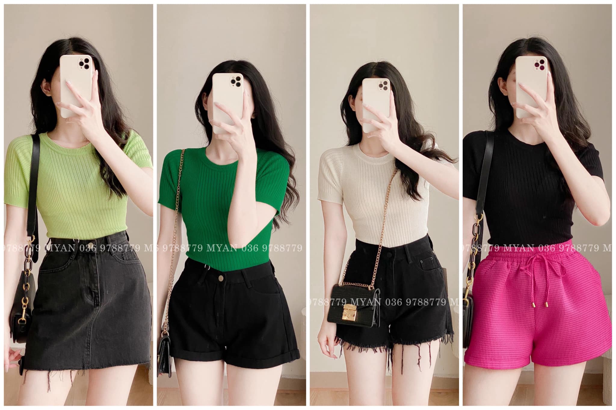 Áo thun len gân cổ tròn (5m)