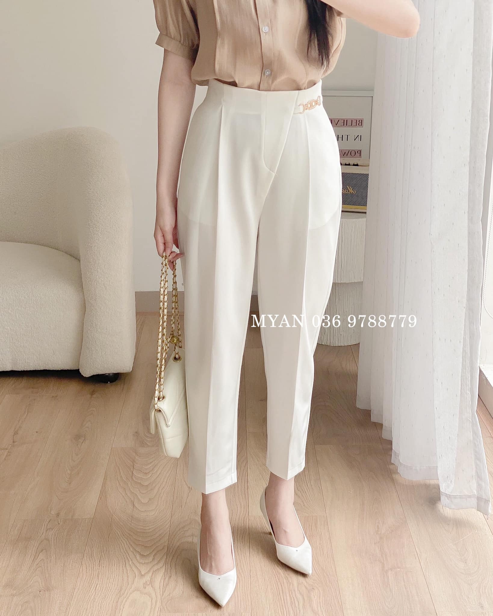 Quần baggy 1 ly phối xích lệch (3m)