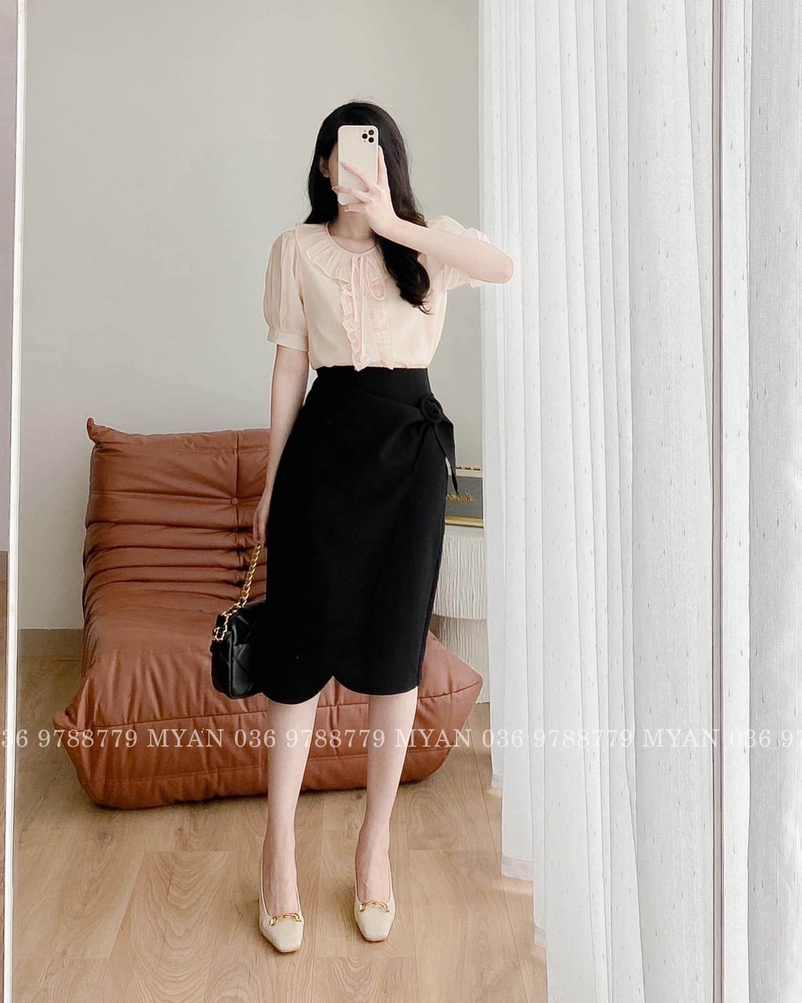 Sơ mi tơ cộc tay, bèo dọc thân trước (3m)