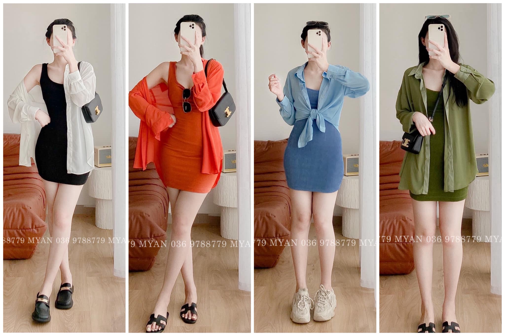 Set váy 2 dây + sơ mi (6m)