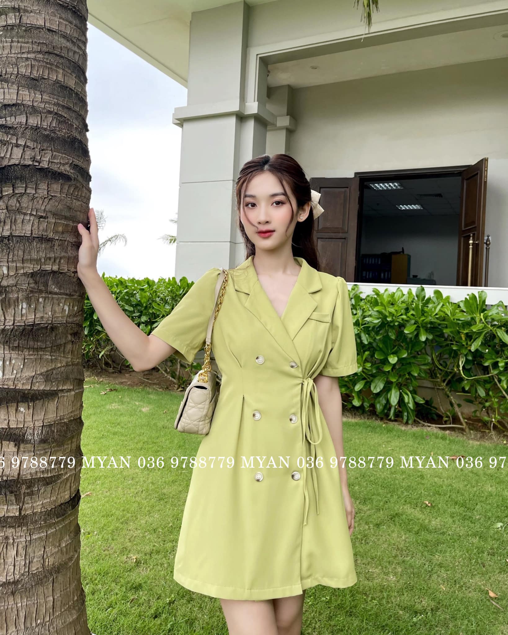 Váy cổ vest 2 hàng cúc JS (4m-951)
